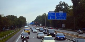 Traffico su un'autostrada in Sassonia