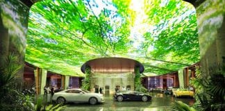 Rendering del Rosemont and Residences Hotel, l'interno della zona foresta pluviale