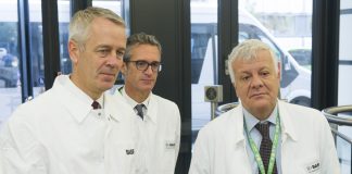 Il ministro dell’Ambiente, Gian Luca Galletti, in visita nel quartier generale Basf a Ludwigshafen, in Germania