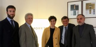 Da sinistra, Enrico Prata (Consigliere Delegato Saef); Evans Zampatti (ad di Moretti); Valentina Moretti (vicepresidente di Morett), Gualtiero Carraro (ad di Carraro Lab); Fabrizio Grillo (Effegi Systems)