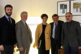 Da sinistra, Enrico Prata (Consigliere Delegato Saef); Evans Zampatti (ad di Moretti); Valentina Moretti (vicepresidente di Morett), Gualtiero Carraro (ad di Carraro Lab); Fabrizio Grillo (Effegi Systems)