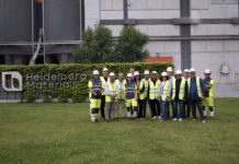 Il gruppo di distributori in visita all'impianto di Rezzato (Brescia) di Heidelberg Materials