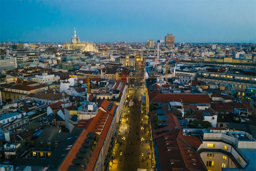 Veduta aerea di Milano