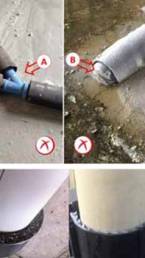 La parte verticale della rete di scarico deve essere anch’essa fissata con collari antivibranti, ovvero collari dotati di materiale resiliente