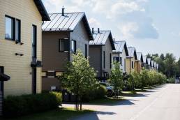 Quartiere di case in legno